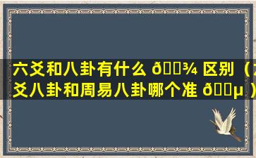 六爻和八卦有什么 🌾 区别（六爻八卦和周易八卦哪个准 🐵 ）